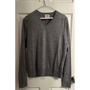 Brooks Brothers Red‎ Fleece Sweater Mens Medium Gray Merino Grunge Preppy